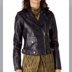 Slate and Willow leather moto jacket